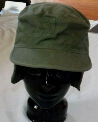 Vtg 1950 Drab Olive Green Field Cap Hat & Sz Med Men ' s Pants Military Trousers 6