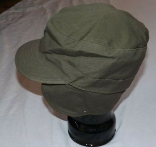 Vtg 1950 Drab Olive Green Field Cap Hat & Sz Med Men ' s Pants Military Trousers 7