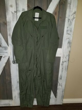 Us Air Force Usaf Nomex Fire Resistant Flight Suit Green Cwu - 27/p - 46r