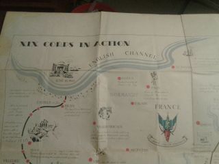 XIX Army Corp.  From D Day to June 6 1944 WW2 Map & Info Look 2