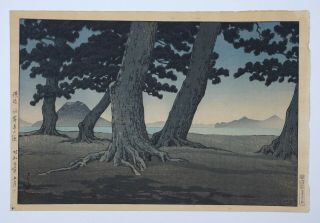 Rare Kawase Hasui Japanese Woodblock Print Teranohama Sanuki 1934 1st Edition