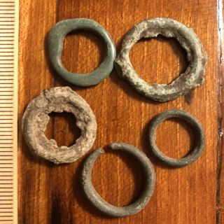 5 Ancient Celtic Ring Money Proto - Coin Authentic Artifact 200 - 500BC Currency Old 4