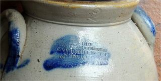 2 Gallon Antique Salt Glaze J.  A.  Sutherland Cobalt Stoneware Crock - MISTAKE/ERROR 3
