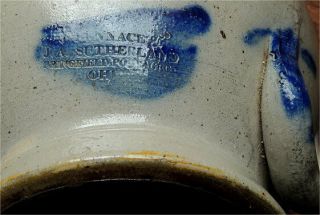 2 Gallon Antique Salt Glaze J.  A.  Sutherland Cobalt Stoneware Crock - MISTAKE/ERROR 4