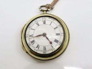 A Fantastic Georgian C1771 Solid Silver Pair Cased Verge? Fusee Pocket Watch