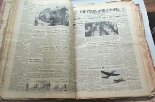 Large WWII Stars And Stripes Scrap Book London England Dated 1942,  and 1943 2