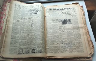 Large WWII Stars And Stripes Scrap Book London England Dated 1942,  and 1943 3