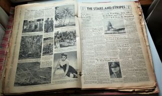 Large WWII Stars And Stripes Scrap Book London England Dated 1942,  and 1943 8