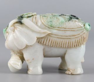 Chinese Exquisite Hand - carved Elephant Carving jadeite jade statue 3