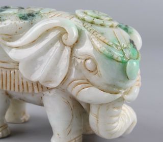 Chinese Exquisite Hand - carved Elephant Carving jadeite jade statue 5