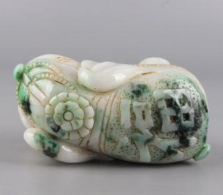 Chinese Exquisite Hand - carved Elephant Carving jadeite jade statue 6