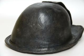 EARLY LEATHER MINING HELMET - EXTREMELY RARE CHILDRENS MINING HELMET 3