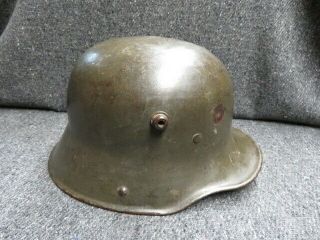 Wwi German Model 1917 Helmet W/ Soldier’s Id Tag - Jager Regiment Zu Pferde - Named