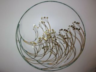 1981 Curtis Jere Round Wall Sculpture Raindrop Style Vgc Signed
