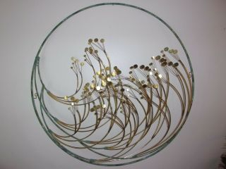 1981 CURTIS JERE ROUND WALL SCULPTURE RAINDROP STYLE VGC SIGNED 2