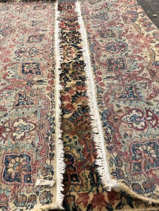 Auth: 20 ' s Antique Kirman Glorious Buttery Wool Organic Ivory Beauty 4x7 NR 11