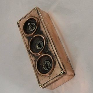 Copper Vintage Industrial 3 Gang Light Switch - BS EN Approved 2