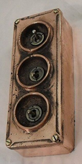 Copper Vintage Industrial 3 Gang Light Switch - BS EN Approved 3