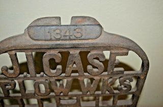 Antique J I Case Plow Horse Drawn Corn Stalk Chopper Cast Iron Foot Plate 2