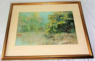 Framed Antique 1911 William Delafield Cook Sr (1861 - 1931) Watercolor Painting W/