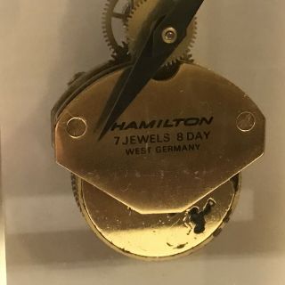 Hamilton Skeleton Clock 7 Jewels 8 Day Runs Well West Germany 4