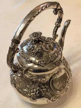 Fantastic Silver Sterling Antique English Tea Kettle With Stand 3