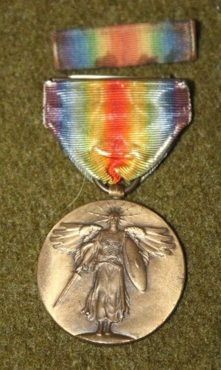 Wwi Ww1 U.  S.  Victory In The " Great War " Medal And Campaign Ribbon