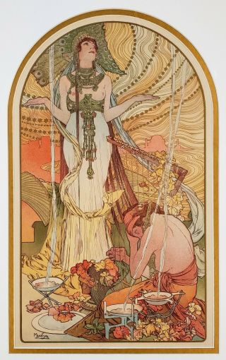 Alphonse Mucha Salammbo (incantation) Orig Antique Art Nouveau Lithograph Print