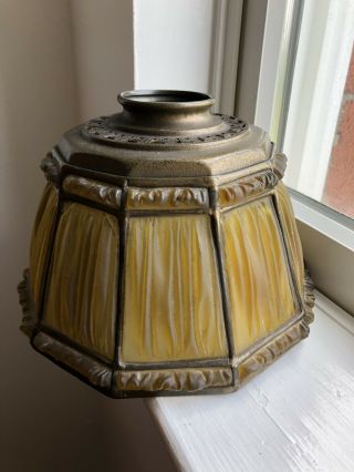 AUTHENTIC Tiffany Studios Linenfold Lamp Shade 8