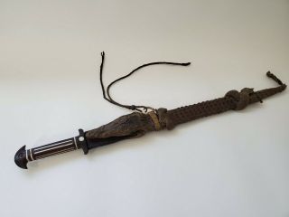 Unique Rare Antique African Sudanese Short Sword Dagger Baby Crocodile Sheath
