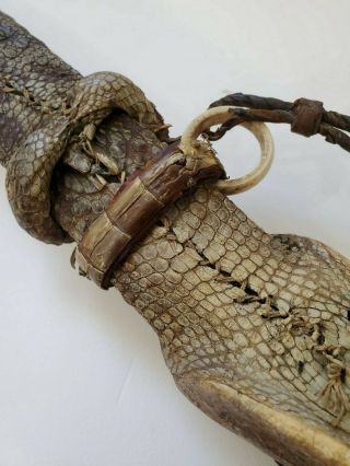 unique rare antique african sudanese short sword dagger baby crocodile sheath 9