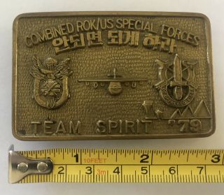 US ROK Korean MILITARY ARMY COMBINED SPECIAL FORCES SOLID Brass BELT BUCKLE 2