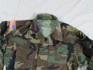 Patched US Army Camouflage BDU Woodland Jacket W/ Pants Vtg 90s Camo Military 3