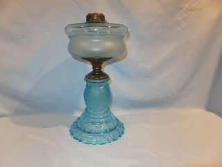 1880 Blue Apollo Table Oil Lamp 7