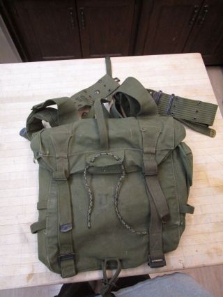 U.  S.  Army Korean War M1945 Combat Pack,  Arakelian Company,  1951,  Straps And Belt