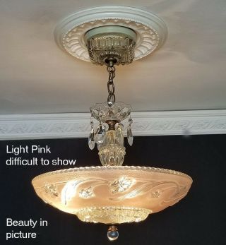 360 Vintage Antique Art Deco Glass Ceiling Light Lamp Fixture Chandelier