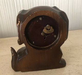 Vintage OSWALD ART DECO Wood ROLLING EYE Dog CLOCK DACHSHUND WEST GERMANY AS - IS 3