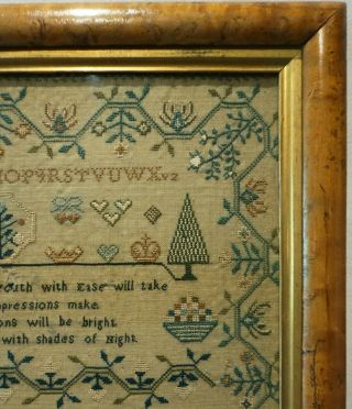 EARLY 19TH CENTURY HOUSE,  MOTIF & VERSE SAMPLER BY MARIA MILSUM - Feb 22nd 1823 5