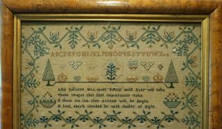 EARLY 19TH CENTURY HOUSE,  MOTIF & VERSE SAMPLER BY MARIA MILSUM - Feb 22nd 1823 9