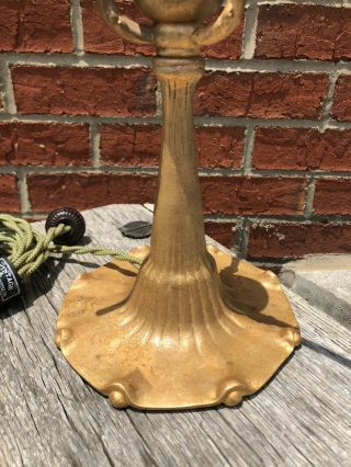 AUTHENTIC TIFFANY STUDIOS LILY PAD LAMP BASE FOR 7” FAVRILE SHADE 2