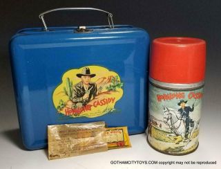 1950 Exceptional Hopalong Cassidy Lunchbox W.  Thermos Brilliant Example Complete