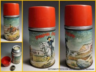 1950 Exceptional HOPALONG CASSIDY LUNCHBOX w.  THERMOS Brilliant Example COMPLETE 6