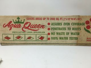 Vintage Aqua Queen Oscillating Lawn Sprinkler NOS 6