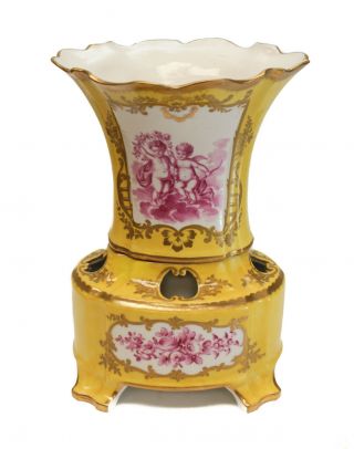 Sevres Hand Painted Porcelain Hollandois Vase,  19th C.  Hand Painted Cherubs