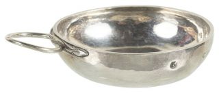 Tastevin 19th Century French Silver Wine Taster Plain Bowl Snake Handle Coudrais