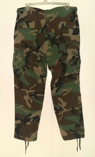 US Army ACU Ripstop Hot Weather Woodland Camo Pants Trousers Men ' s L Reg 2