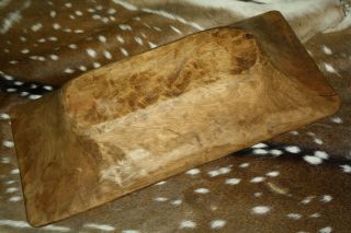 Carved Wooden Dough Bowl Primitive Wood tray Trencher Rustic Home Decor 25 inch 3