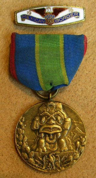 Numbered York State Mexican Border Service Medal & Rare Lapel Pin