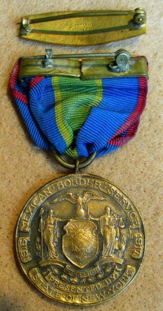 Numbered York State Mexican Border Service Medal & Rare Lapel Pin 2