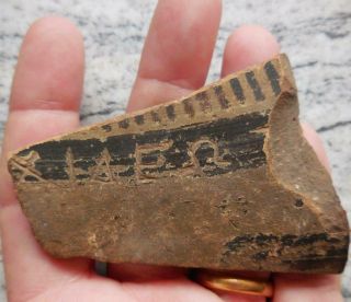Very Rare Ancient Greek Ostracon Pot Sherd With Writing.  500bc 2,  500 Yrs Old